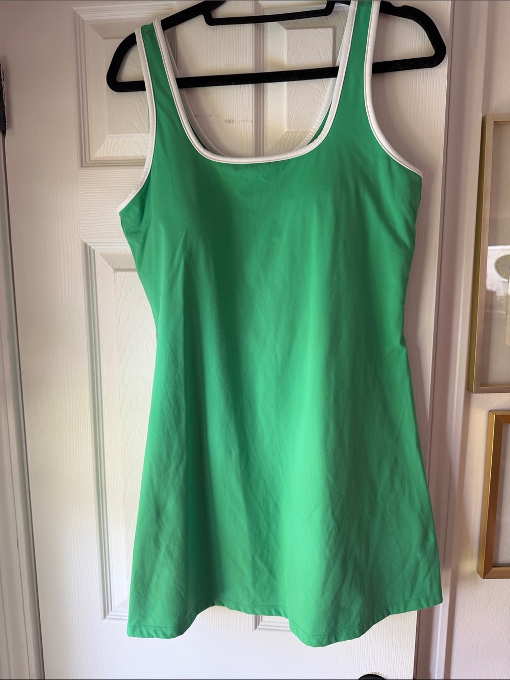 Addison Bay Green Tank Dress with White Trim